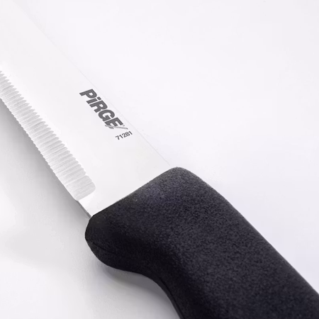 Pirge Bar kniv tandad gaffelspets 12 cm svart