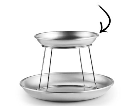 Skaldjursfat i aluminium D24cm, H4,5cm