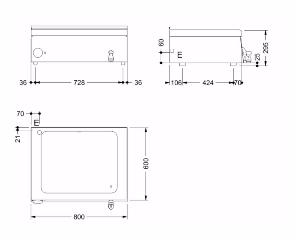 Vattenbadsvärmeri  BME 68, 800×600×295 mm, 2 kW, WERY