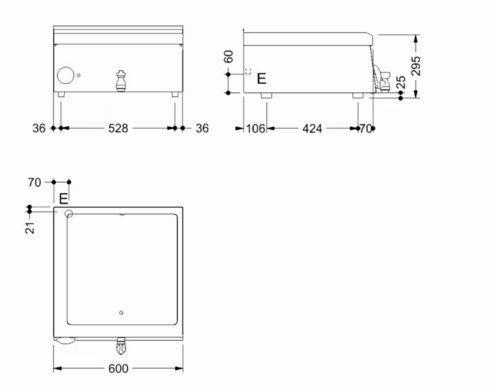 Vattenbadsvärmeri  BME 66, 600×600×295 mm, 1,8 kW, WERY