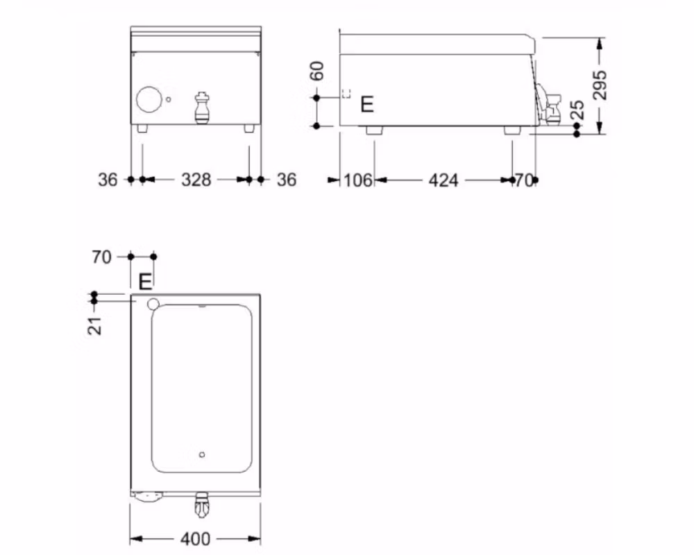 Vattenbadsvärmeri  BME 64, 400×600×295 mm, 1 kW, WERY