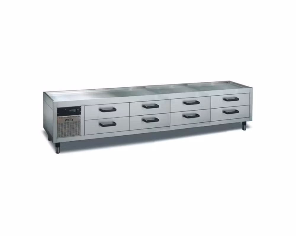 Grillkylbänk MKE 28/8, 8xGN1/1, 2800x535x630 mm, WERY