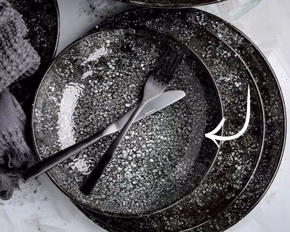 COSMOS BLACK Tallrik Gourmet flat, Rund D21cm