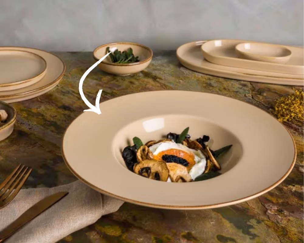 SAND Tallrik djup med brett bräm, D28cm