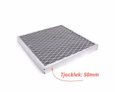 Fettfilter 49,5x49,5cm, i 2,5 och 5cm i Tjocklek