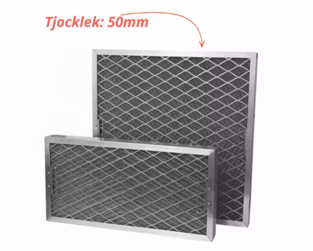 Fettfilter 49,5x49,5cm, i 2,5 och 5cm i Tjocklek