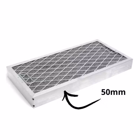 Fettfilter 49,5x24,5cm, i 2,5 och 5cm i tjocklek