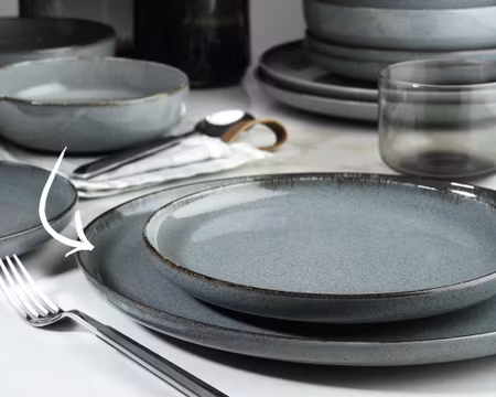 Blocho Pearl Colorx Tallrik flat rund 27cm gråblå