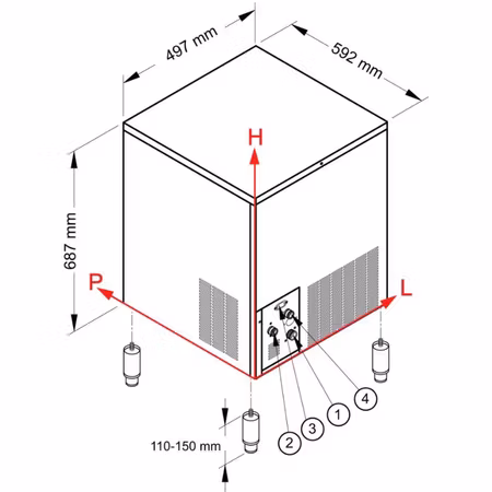 Ismaskin SL70 Luftkyld med tömningspump , 38kg/dygn-Binge 16kg, NTF