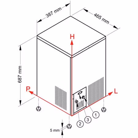 Ismaskin SL60 vattenkyld, 30kg/dygn-Binge 9kg, NTF