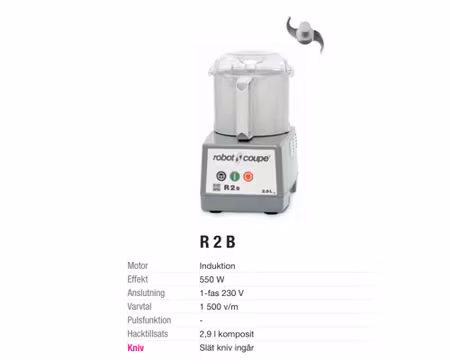 Snabbhack R2B, 550W, ROBOT COUPE