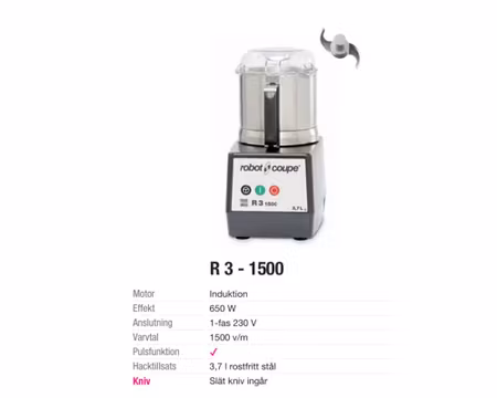 Snabbhack R3-1500, 650W, ROBOT COUPE