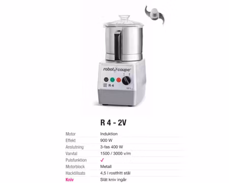 Snabbhack R4-2V, 900W 3fas, ROBOT COUPE