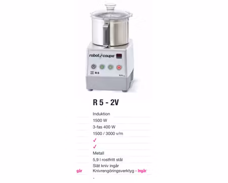 Snabbhack R5-2V 1500W 3fas, ROBOT COUPE