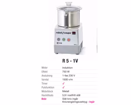 Snabbhack R5-1V 1500W, ROBOT COUPE