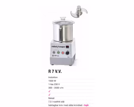 Snabbhack R7 V.V. 1500W, ROBOT COUPE