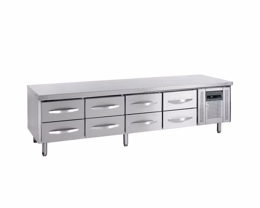 Grillkylbänk UC5480, 2230x700x670 mm 8xGN1/1 Lådor, TEFCOLD