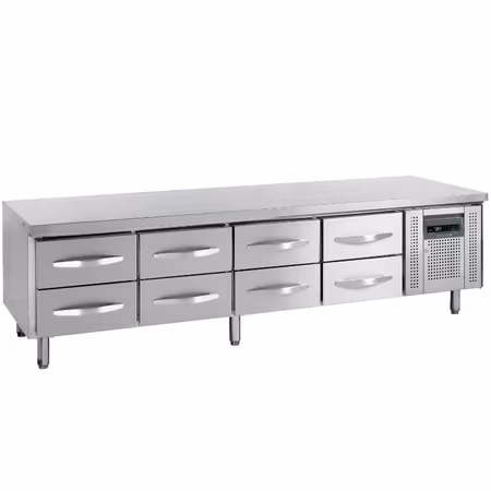 Grillkylbänk UC5480, 2230x700x670 mm 8xGN1/1 Lådor, TEFCOLD