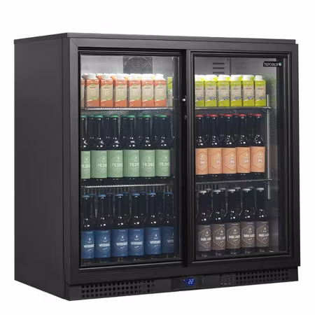 Barkyl BA21S med 2skjutglasdörrar, 900x515x900mm 196 Liter, TEFCOLD