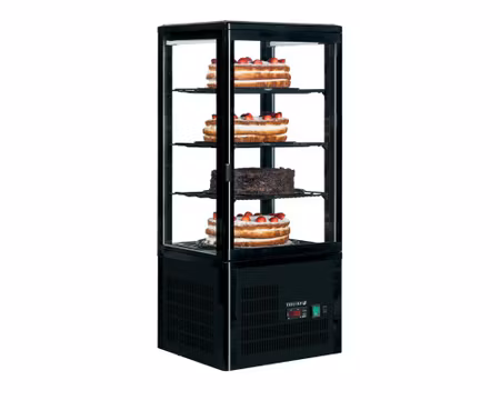 Displaykyl bordsmodell 3st svarta näthyllor+Bottenhylla, 428x386x1000mm, TEFCOLD