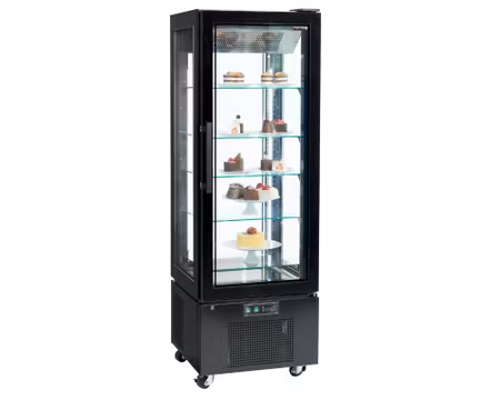 Displaykyl Golvmodell 5st glashyllor+Bottenhylla, 650x650x1950mm, TEFCOLD