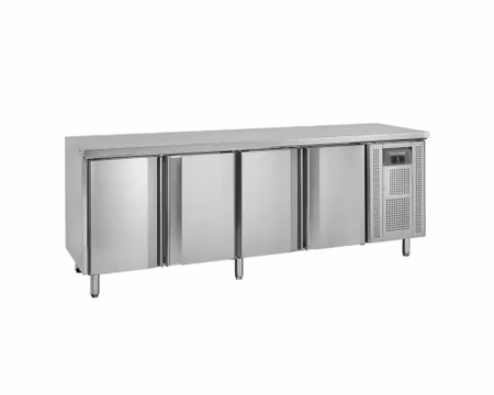 Kylbänk 4 Dörrar Med GN1/1 Hyllor, 2230x700x860mm, TEFCOLD