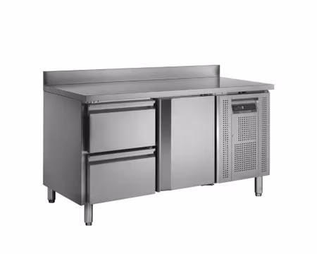 Kylbänk 1Dörr+2 Lådor GN1/1, Uppvik kant 1360x700x960mm, TEFCOLD