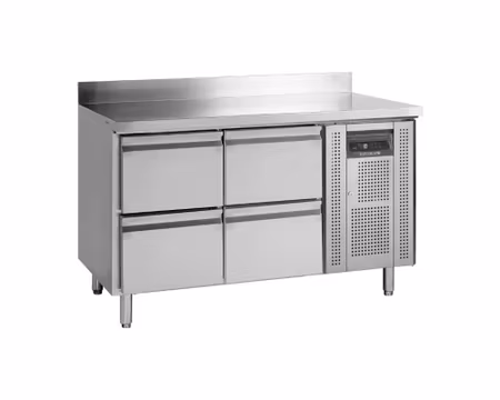 Kylbänk 4 GN1/1 Lådor, Uppvik kant 1360x700x960mm, TEFCOLD