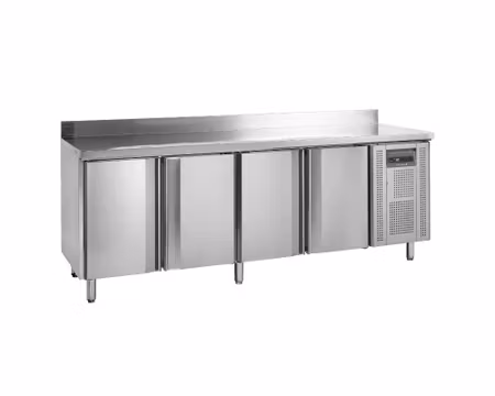 Frysbänk 4 Dörrar GN1/1, Uppvik kant 2230x600x920mm, TEFCOLD