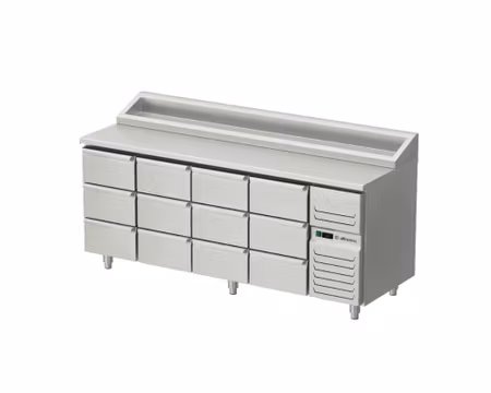 Kallskänkskylbänk Med 12 draglådor, RFR Toppskiva, 2000x700x1050, Allthermo