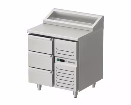 Kallskänkskylbänk Med 3 Draglådor, RFR Toppskiva, 800x700x1050, Allthermo