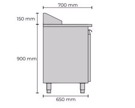 Kallskänkskylbänk Med 3 Dörrar+3 Draglådor, RFR Toppskiva, 2400x700x1050, Allthermo