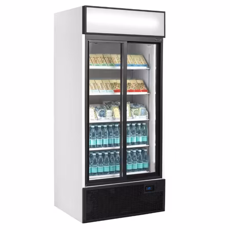 Drickakyl FSC891S Självstängande skjutglasdörrar, 890x740x1990mm 707Litter, TEFCOLD