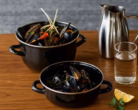 Musselgryta med lock, 20cm/22cm/26cm, HENDI