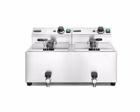 Fritös Profi Line med avtappningskran, 610x515mm,8+8 liter 7kW 1Fas, HENDI