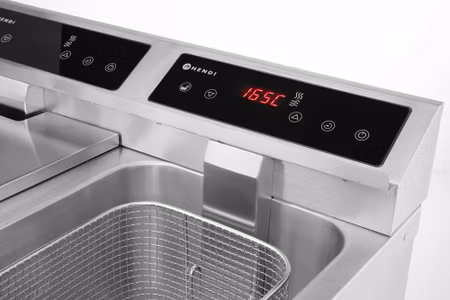Fritös Profi Line med avtappningskran-Digital kontrollpanel 577x609mm, 8+8Liter 7kW, HENDI