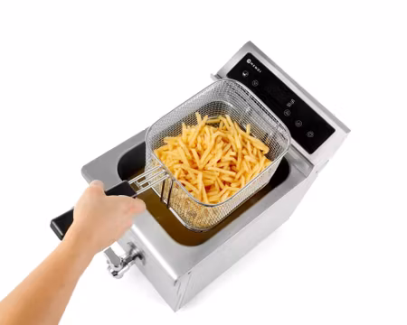 Fritös med avtappningskran-Digital kontrollpanel, 288×619mm 8 liter 3,5kW, HENDI