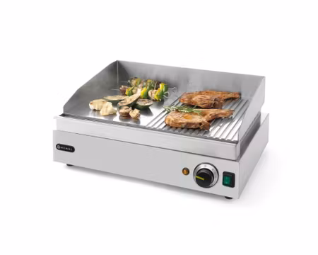 Stekbord Profi Line Halv Räfflad, 527x404x(H)233mm 2,4kW 1Fas, HENDI