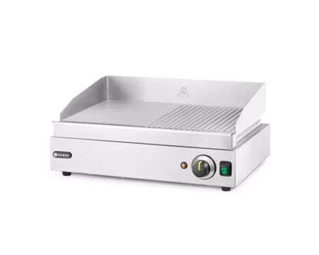 Stekbord Profi Line Halv Räfflad, 527x404x(H)233mm 2,4kW 1Fas, HENDI