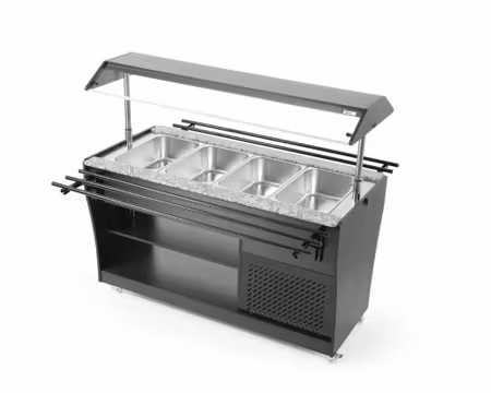 Kall buffévagn Arktic Med Sänkbar baldakin som fungerar som skydd, 4xGN1/1-150(ingår), 1490x765x1370mm, HENDI