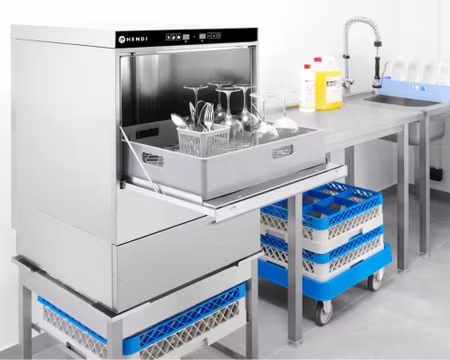 Glas Diskmaskin Korgstorlek 40x40cm, 470x510x(h)710mm (3 Korgar ingår) 2800W 1Fas, HENDI