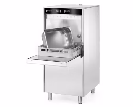 Diskmaskin med korgstorlek 50x60cm, 595x777x(h)1335mm (en del utrustning ingår), för kastruller-GN kärl-brickork 7100W 3Fas, HENDI