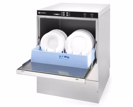 Diskmaskin med avlopps och rengöringspump, Korgstorlek 50x50cm 570x600x(h)830mm (en del utrustning ingår) 6600W 3Fas, HENDI