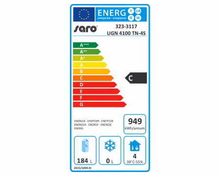 Grillkylbänk UGN4100TN-4S, B2230xD700xH650mm 4 draglådor, SARO