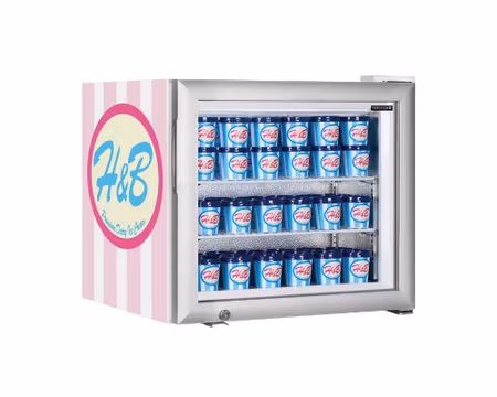 Bordfrys UF50G, Självstängande Glasdörr 570x530x520mm, HENDI