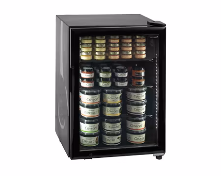 Kaviarkylare UR90G-SUB ZERO, Uppvärmd Glasdörr Med Gångjärn 515x542x750mm, TEFCOLD