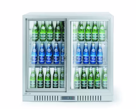 Barkyl 900x520x840mm, 2 Självstängande Glasdörrar 188Liter, HENDI