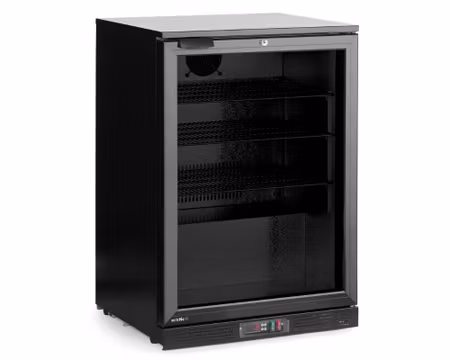 Barkyl 600x530x(h)870mm, Självstängde Glasdörr 105Liter, HENDI