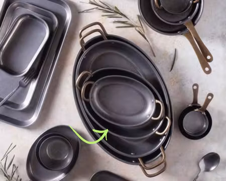 Oval Antique Fat 16,5x12,5cm, 2 Mässings Handtag