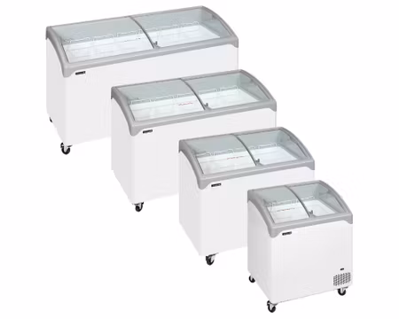 Glass Frysbox NIC501SCEB, 1570x650x918mm 475 Liter, TEFCOLD